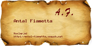 Antal Fiametta névjegykártya